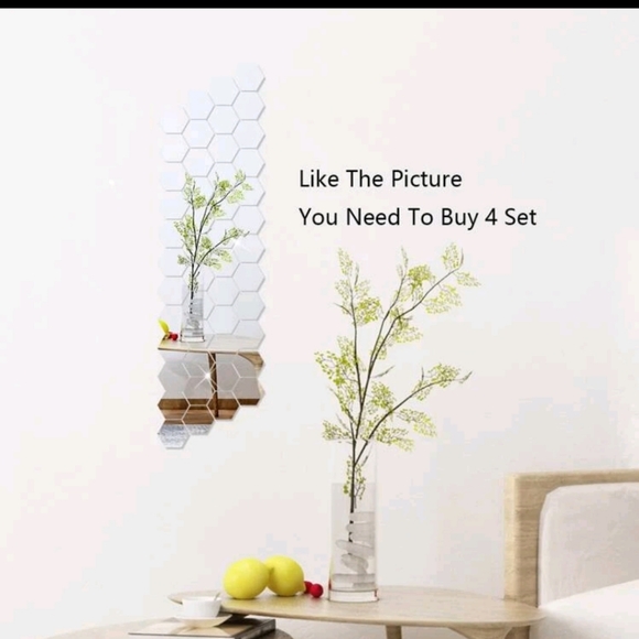 Hexagon Mirror Wall Stickers - Picture 7 of 8